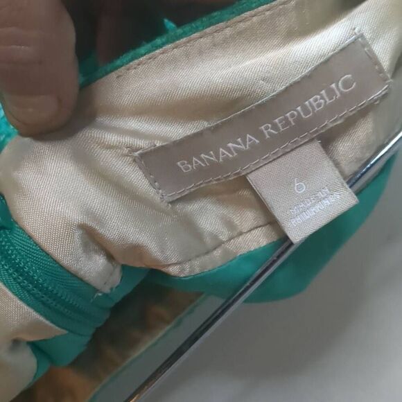 Banana Republic Woven Emerald Green Pencil Skirt 6 - Picture 12 of 13